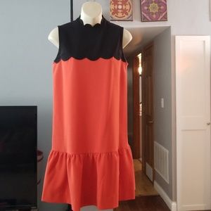 Classic Scallop detail mini dress